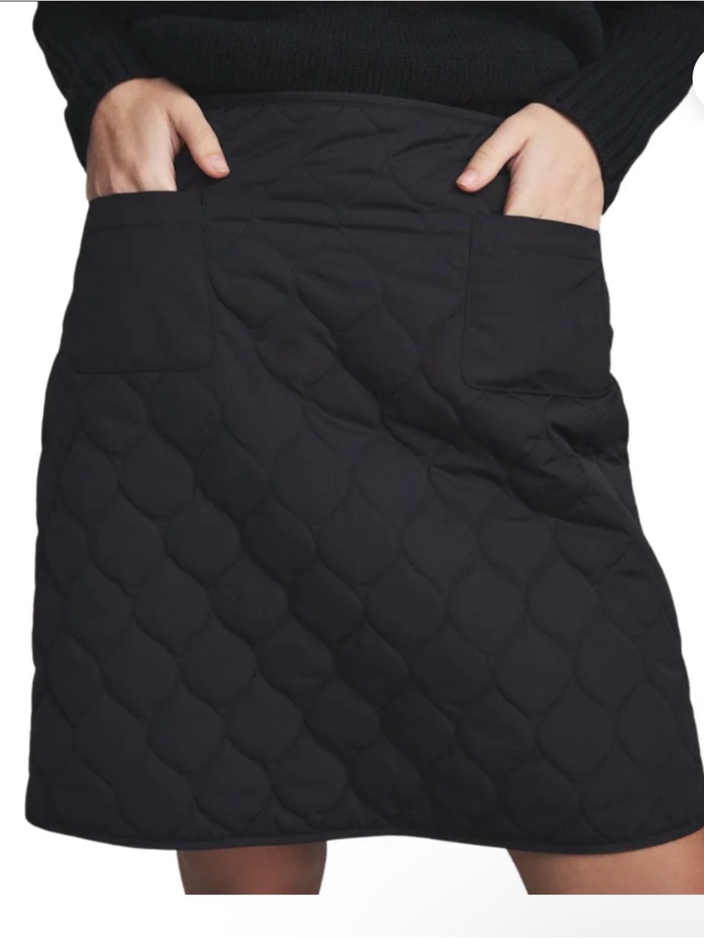 NWT Alp N Rock Kiko Black Quilted A-Line Skirt with Front Patch Pockets